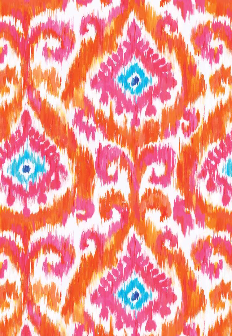 Orange & Pink Patterned Plisse Shades